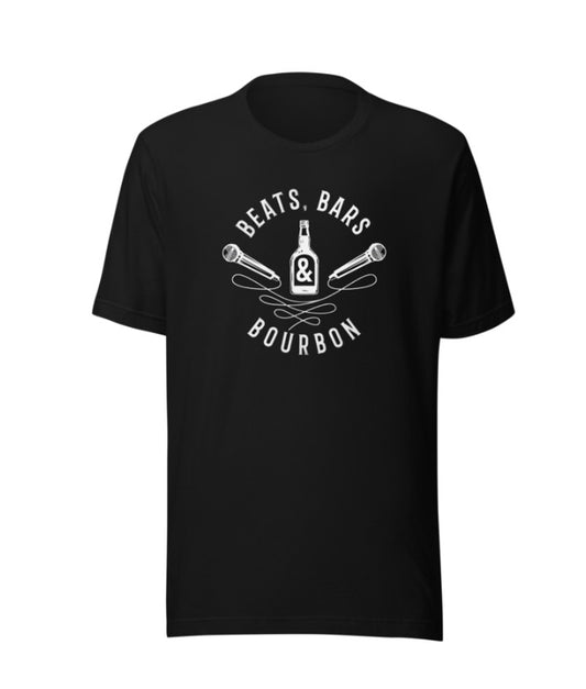 Beats, Bars & Bourbon logo tee